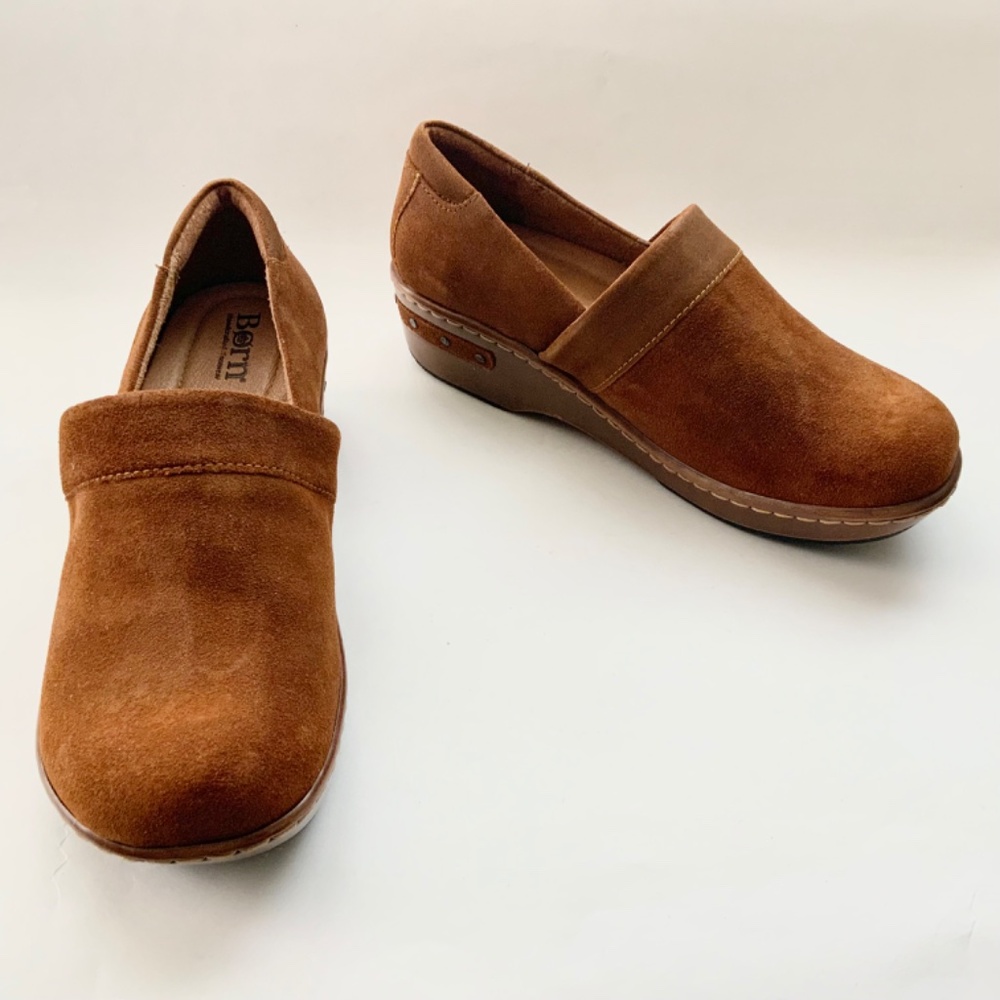 Born Bailie Clog Brown Leather Suede Women’s Comfortable Shoes size 8.5 40 - Picture 10 of 13